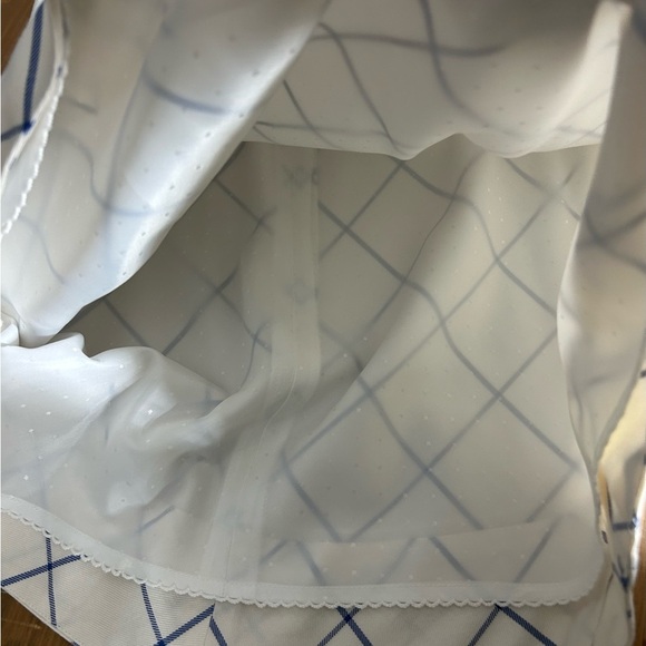 Anthropologie Maeve Off White & Blue Grid Mini Pinafore School Girl Dress Sz 4 - Picture 5 of 13